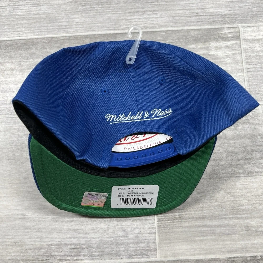 Youth Mitchell & Ness Blue‎ Detroit Lions Gridiron Classics Ground Snapback Hat